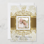 Invitation Célébration de 50 ans de mariage en Damassé avec T (Devant)