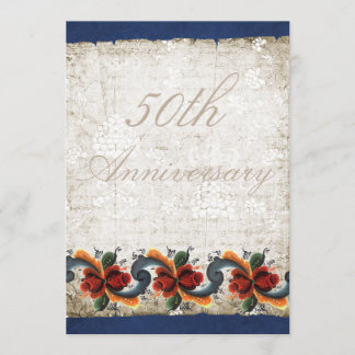 Invitation Célébration de 50 ans de mariage Rosemaling person