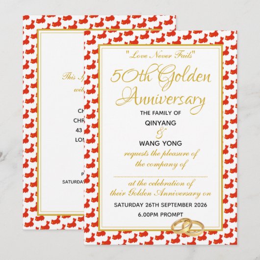 Invitation Célébration de 50 ans d'Écriture Chrétienne Person (Devant / Derrière)