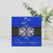 Invitation Célébration de 5 ans de mariage Elegant Diamonds S (Debout devant)