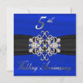 Invitation Célébration de 5 ans de mariage Elegant Diamonds S (Devant)