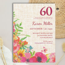 Célébration de 60 ans Bold Floral Linen