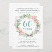 Invitation Célébration de 60 ans de mariage diamant avec des  (Devant / Derrière)