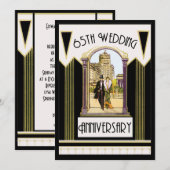 Invitation Célébration de 65 ans de mariage de couple Art Déc (Devant / Derrière)