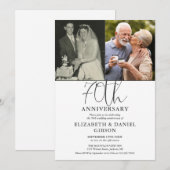 Invitation Célébration de 70 ans de mariage alors et maintena (Devant / Derrière)
