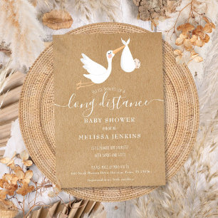 Invitation Célébration de Baby Shower à Distance par la Poste