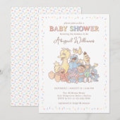 Invitation Célébration de Baby Shower avec les Copains de Rue (Devant / Derrière)