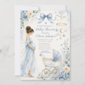 Invitation Célébration de Baby Shower Bleu (Devant)