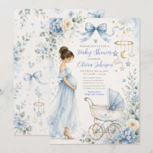 Invitation Célébration de Baby Shower Bleu