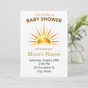 Invitation Célébration de Baby Shower Gold Sunrise
