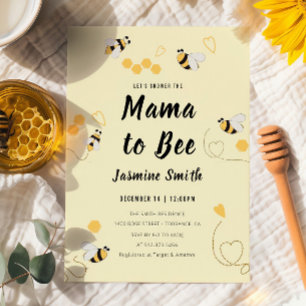 Invitation Célébration de Baby Shower Mama To Bee en Nid d'Ab