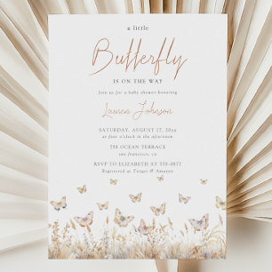Invitation Célébration de Baby Shower Papillon Minuscule