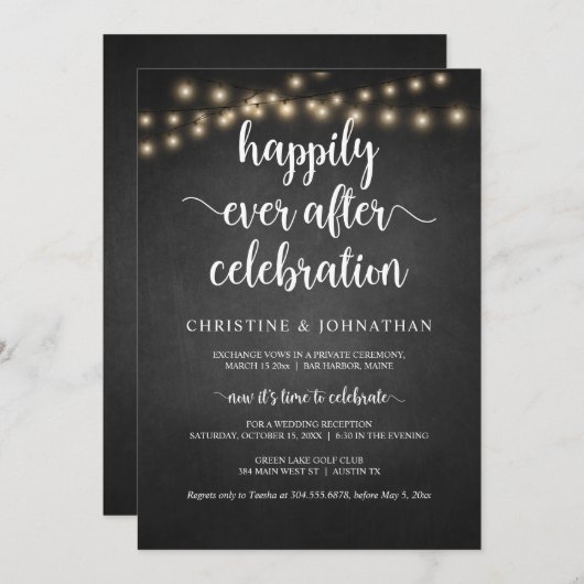 Invitation Célébration de bonheur éternel, Élite rustique I (Devant / Derrière)