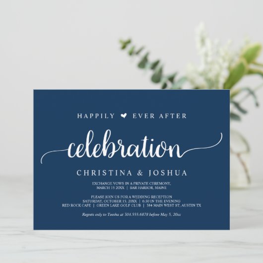 Invitation Célébration de bonheur éternel, Elopé Navy Blue I (Debout devant)