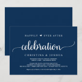 Invitation Célébration de bonheur éternel, Elopé Navy Blue I (Devant / Derrière)