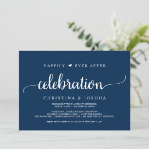 Invitation Célébration de bonheur éternel, Elopé Navy Blue I