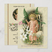 Invitation Célébration de brunch de Pâques de printemps relig (Devant / Derrière)