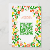 Invitation Célébration de Citron QR PERSONNALISÉ Été RECEPTIO (Dos)