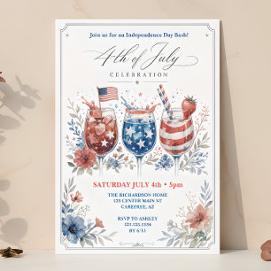 Invitation Célébration de cocktail patriotique du 4 juillet 