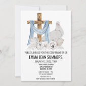 Invitation Célébration de confirmation Colombe en aquarelle C (Devant)