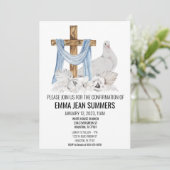 Invitation Célébration de confirmation Colombe en aquarelle C (Debout devant)