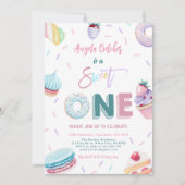 Invitation Célébration de crème douce Douce Un Anniversaire F (Devant)
