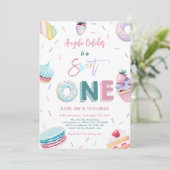 Invitation Célébration de crème douce Douce Un Anniversaire F (Debout devant)