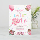 Invitation Célébration de crème douce Douce Un Anniversaire F (Debout devant)