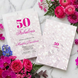 Invitation Célébration de cristal glamour 50 & fabuleux