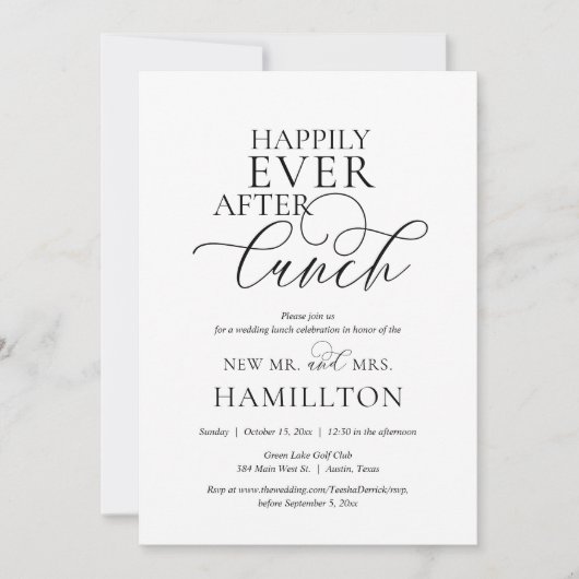 Invitation Célébration de déjeuner d'après mariage Heureux à  (Devant)