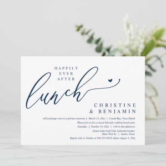 Invitation Célébration de déjeuner de mariage en fuite pour t (Debout devant)