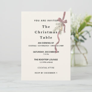 Invitation Célébration de dîner de Noël élégant minimaliste