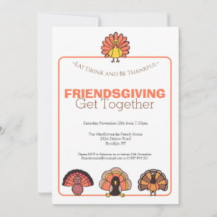 Invitation Célébration de dîner de Thanksgiving Friendsgiving