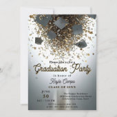 Invitation Célébration de diplôme avec Casquette & Confetti F (Devant)