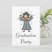 Invitation Célébration de diplômé de fille (Debout devant)