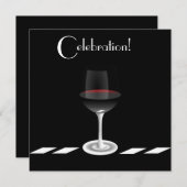 Invitation Célébration de fête cocktail en noir et blanc (Devant / Derrière)