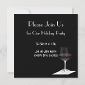 Invitation Célébration de fête cocktail en noir et blanc (Dos)