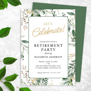 Invitation Célébration de fête de retraite de verdure Élégant