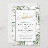 Invitation Célébration de fête de retraite de verdure Élégant (Devant)