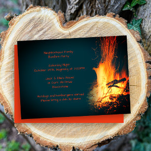 Invitation Célébration de fête nocturne de feu de joie en ple