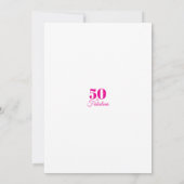 Invitation Célébration de fête rose chic 50 ans et fabuleuse (Dos)