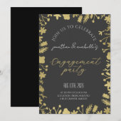 Invitation Célébration de fiançailles élégante à l'aquarelle  (Devant / Derrière)