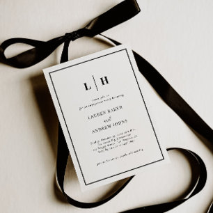 Invitation Célébration de fiançailles en calligraphie noir et