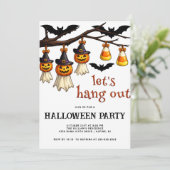 Invitation Célébration de Halloween Trendy Let's Hang Out (Debout devant)