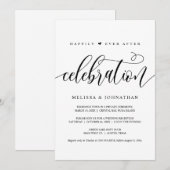 Invitation Célébration de "Heureux pour toujours", Noir, Fugu (Devant / Derrière)