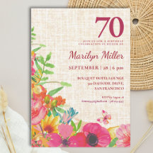 Célébration de la 70e année de naissance en lin fl