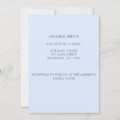 Invitation Célébration de la cérémonie funéraire de la vie (Dos)