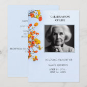 Invitation Célébration de la cérémonie funéraire de la vie (Devant / Derrière)