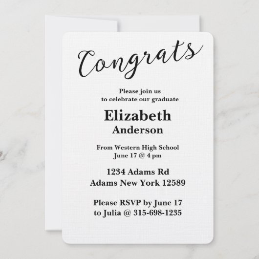 Invitation Célébration de la classe de 2025 (Dos)