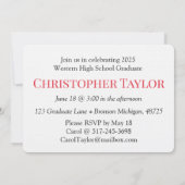 Invitation Célébration de la classe de 2025 (Dos)